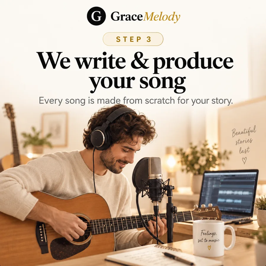Step 3: We write and produce your song